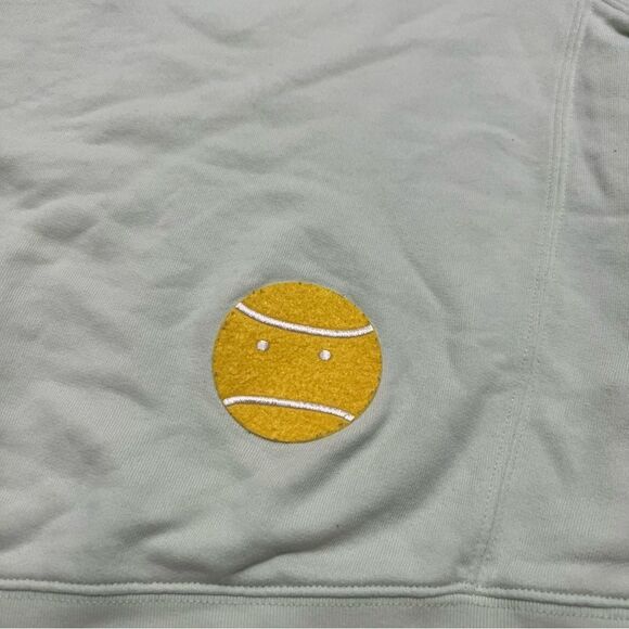 Tory Burch Sport Little Grumps Green Sweatshirt Tennis Ball Patch Size Large - Picture 6 of 7